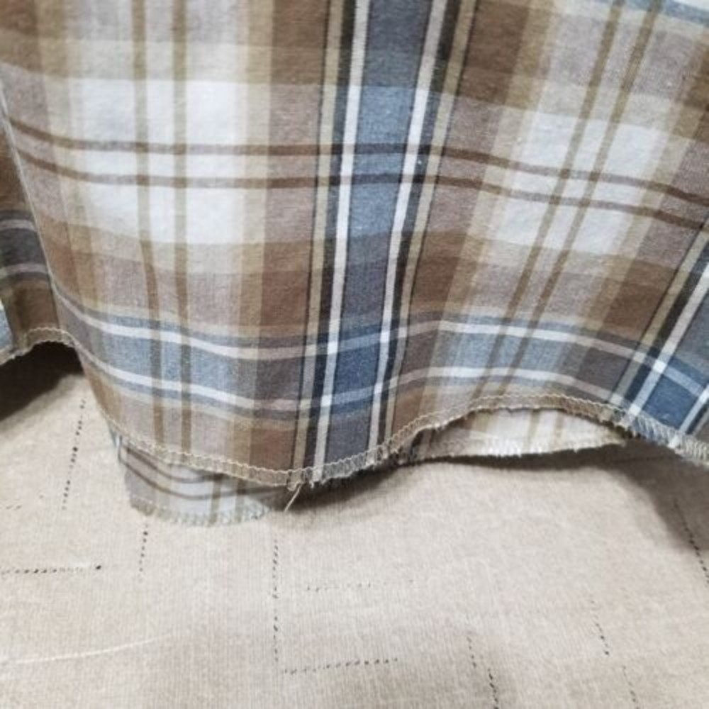 Wrangler Western Men Shirt Brown and Blue Size 2X Plaid Pearl Snap Long Sleeve - Picture 6 of 10